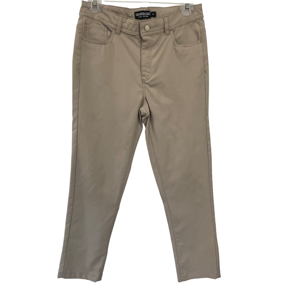 Sovereign State School Uniform Khaki Pants‎ Size 14 Tan Chino Trousers